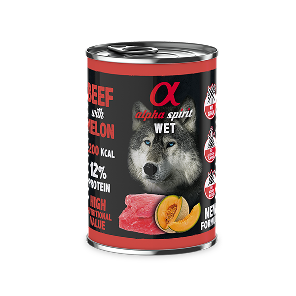 ალფა სპირიტი კონსერვი ძაღლებისთვის Beef&Melon 400 გრ