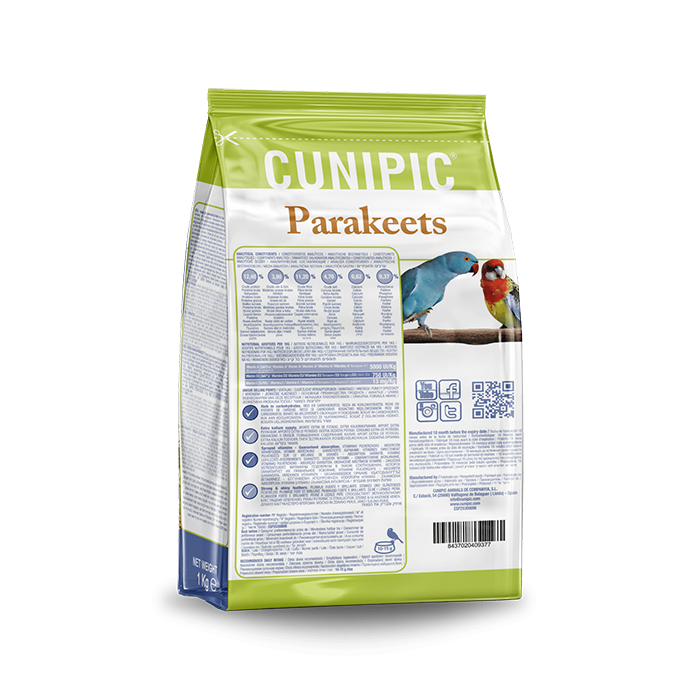ქიუნიფიქი საკვები გრძელკუდა თუთიყუშებისთვის Parakeets 1კგ