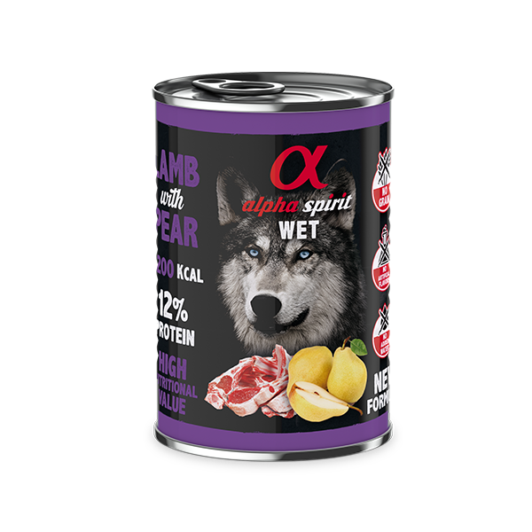 ალფა სპირიტი კონსერვი ძაღლებისთვის Lamb&Pear 400 გრ
